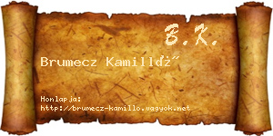 Brumecz Kamilló névjegykártya